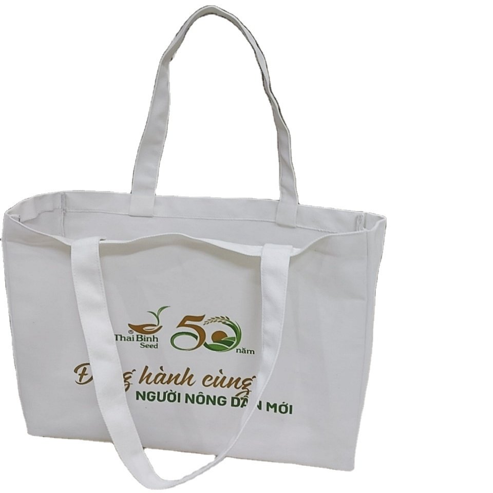 Vietnamese Patterned Big Cotton Eco-Friendly Clothing Bag Canvas Material