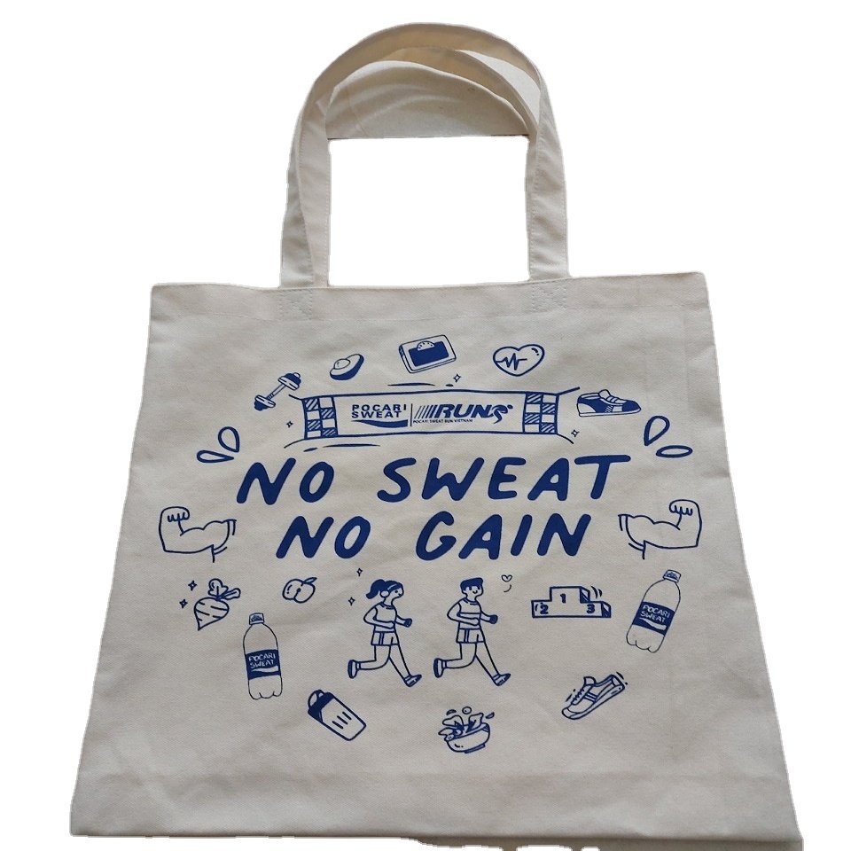 Vietnamese Patterned Big Cotton Eco-Friendly Clothing Bag Canvas Material