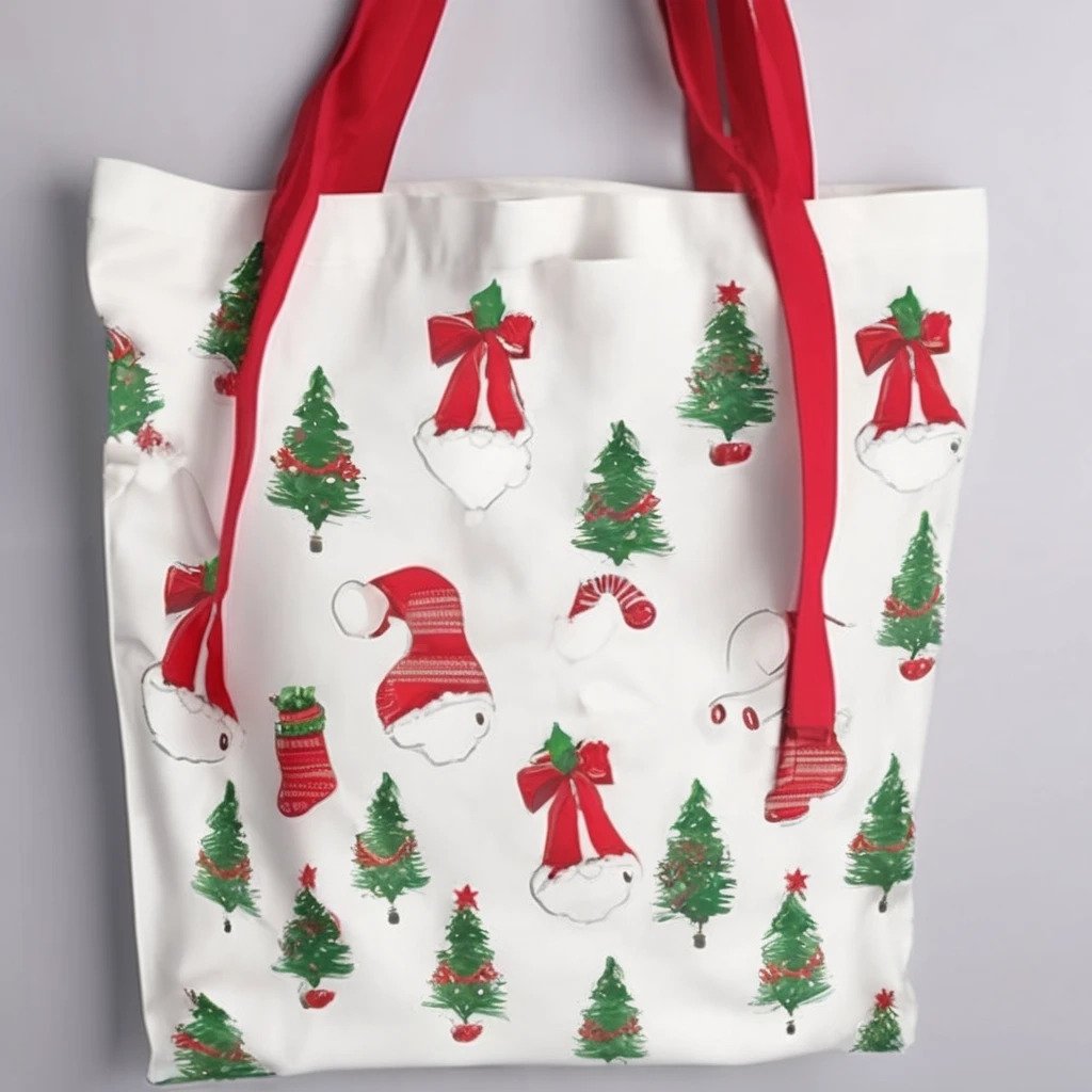 Wholesale Plain Organic Reusable Custom Design Print Christmas Shopping, bags canvas tote bag with adjustable strap/
