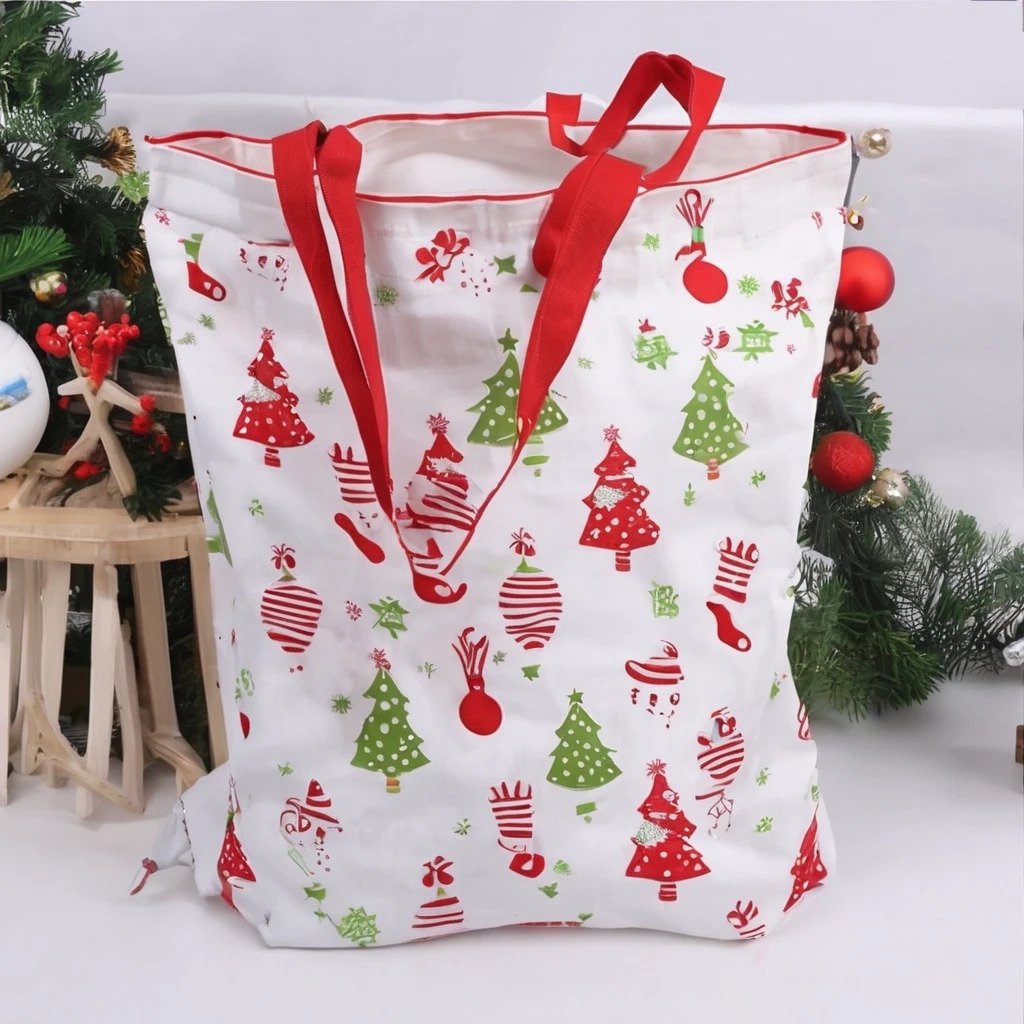 Wholesale Plain Organic Reusable Custom Design Print Christmas Shopping, bags canvas tote bag with adjustable strap/