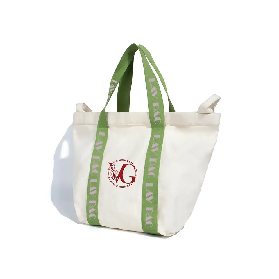 Wholesale 12A RPET/Rycled Large Personalized Cotton Grocery Everything Canvas Tote Bag Beach Canvas Bag