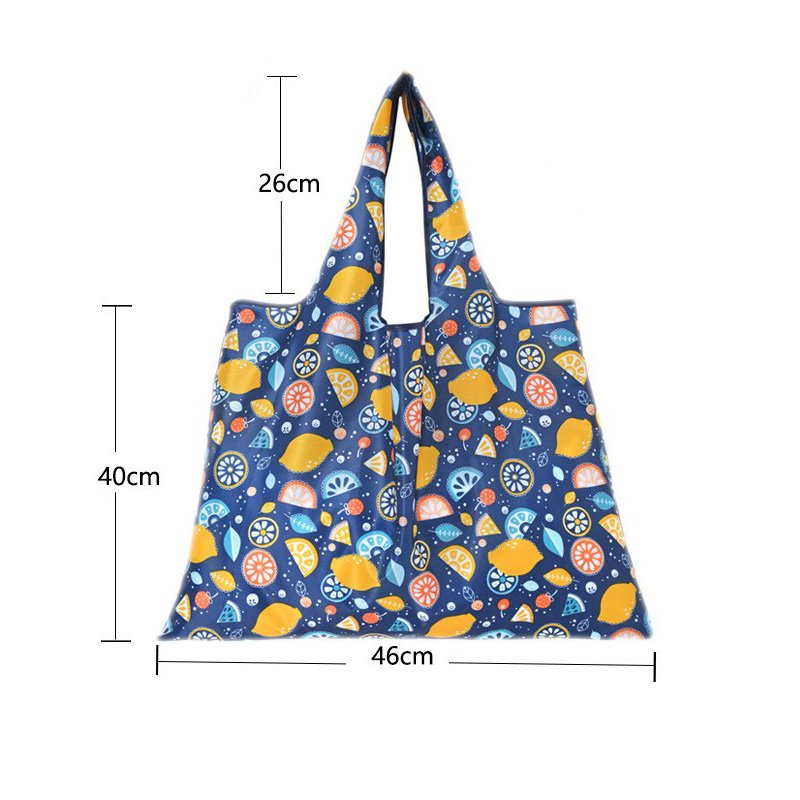 Wholesale Promotion Portable Eco-friendly 190T Polyester Fold Tote Shopping Bags With Hook
