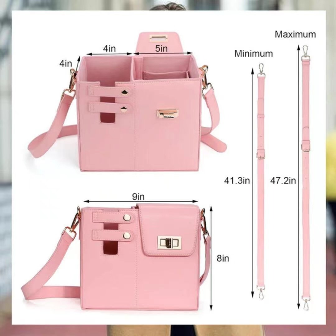 2024 Trendy PU Leather Bottle Sleeve Crossbody Bag Luxury Quality Cup Holder Purse for Women Durable Waterproof Carry on Handbag