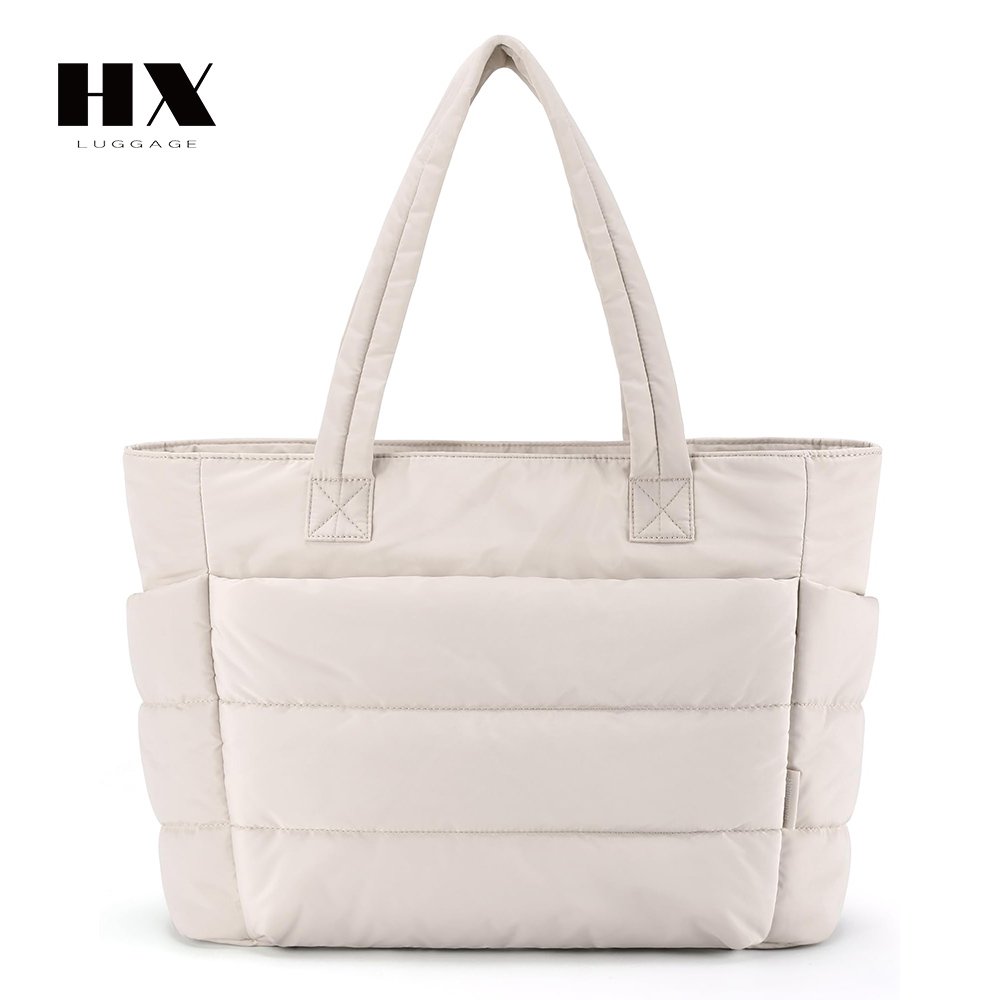 Puffer Shoulder Bag laptop ladies tote bag Lightweight tote with compartments suitable for travel shopping Fitness beach