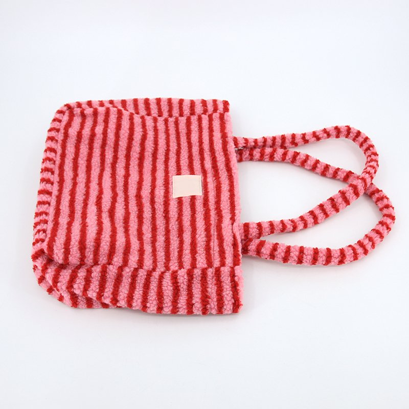Custom Large Capacity Fashion Simple Women Fluffy Tote Sherpa Bag Fuzzy Shopping Bags