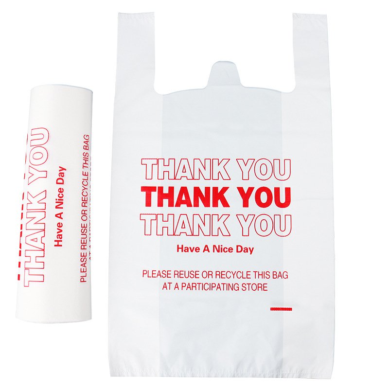 custom logo biodegradable eco Pharmacies Grocery Transparent T-shirt Supermarket Store Plastic carry shopping Bags