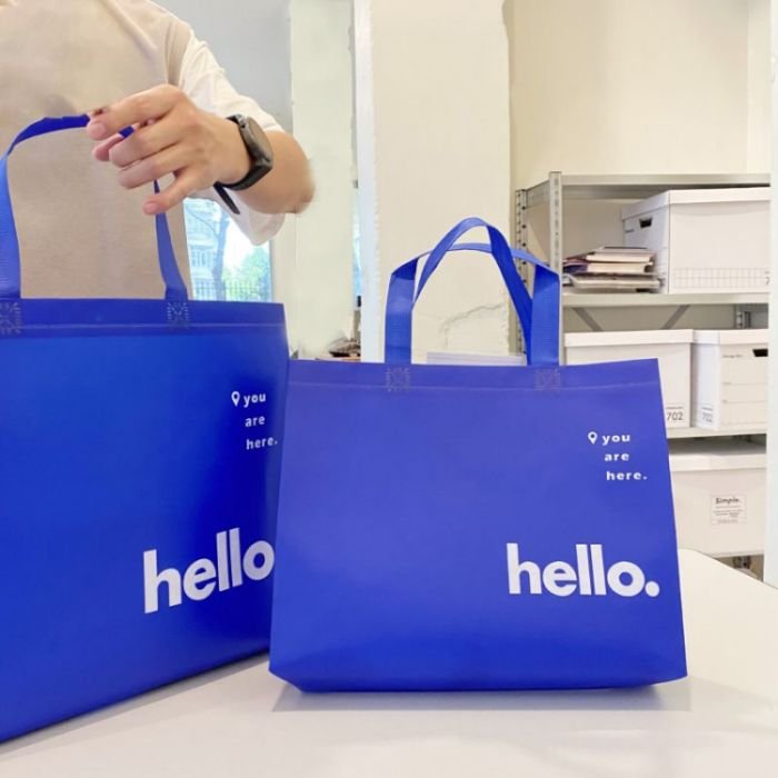 Customized reusable tote shopping bag recycled eco non woven bag with logo