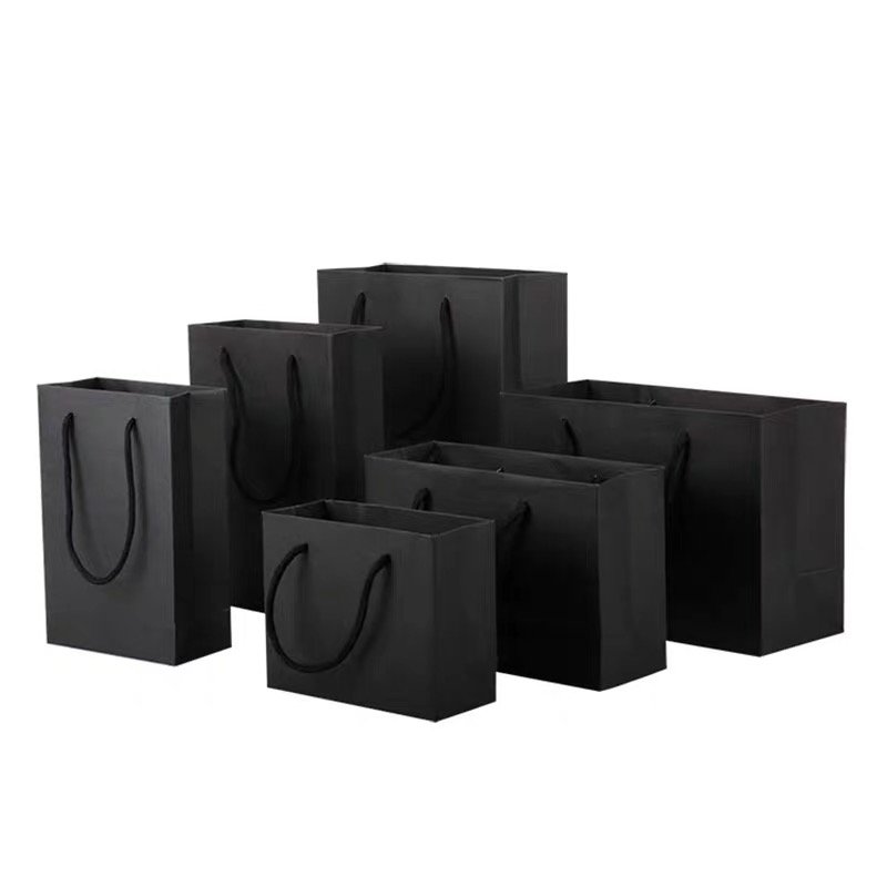 Women White thank you Paper Shopping Gift Bag Hot Selling Packaging Bag With Ribbon For Shopping Clothes And Gift