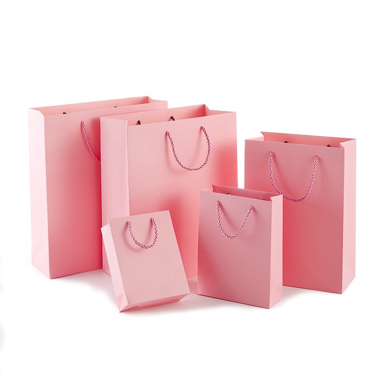 Colorful Custom Printing Kraft Paper Shopping Gift Bag Carrying Bag For Garment Boutique Store Shoes Clothes Bag