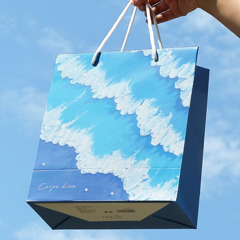 Handle Kraft Paper Bag Recycled Art Paper for Food and Shoe Packaging Customizable Logo for Shopping