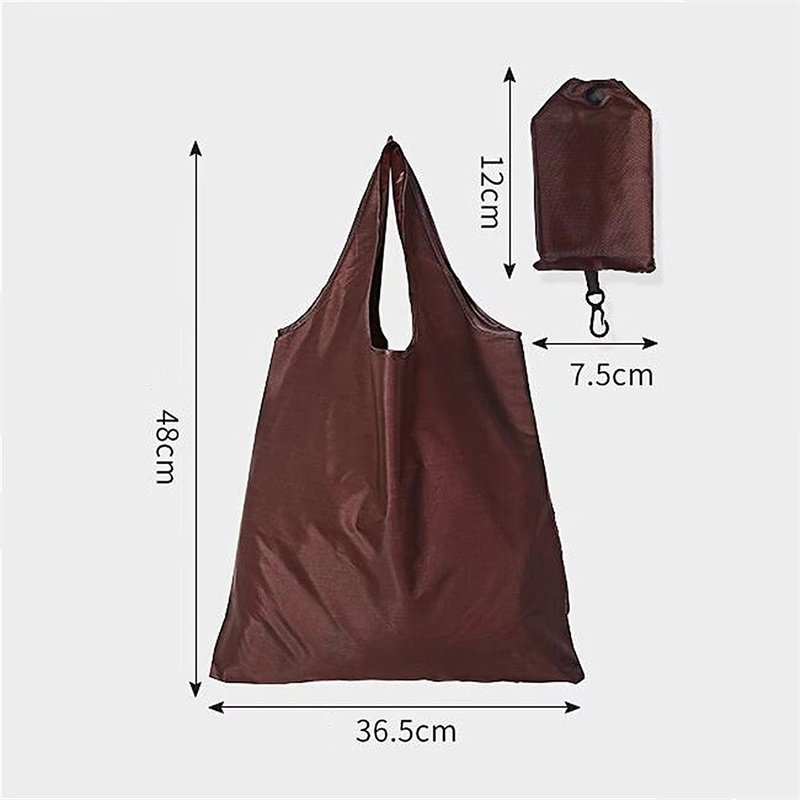 Shopping Bag Oxford Solid Color Eco-friendly Folding Reusable Portable Shoulder Handbag Shopping Bags for Travel Grocery