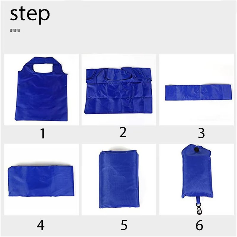 Shopping Bag Oxford Solid Color Eco-friendly Folding Reusable Portable Shoulder Handbag Shopping Bags for Travel Grocery