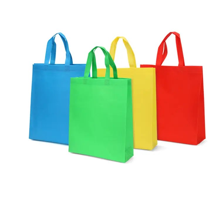 Promotion reusable shopping bags with non-woven stock small size plain tote bag accept print logo