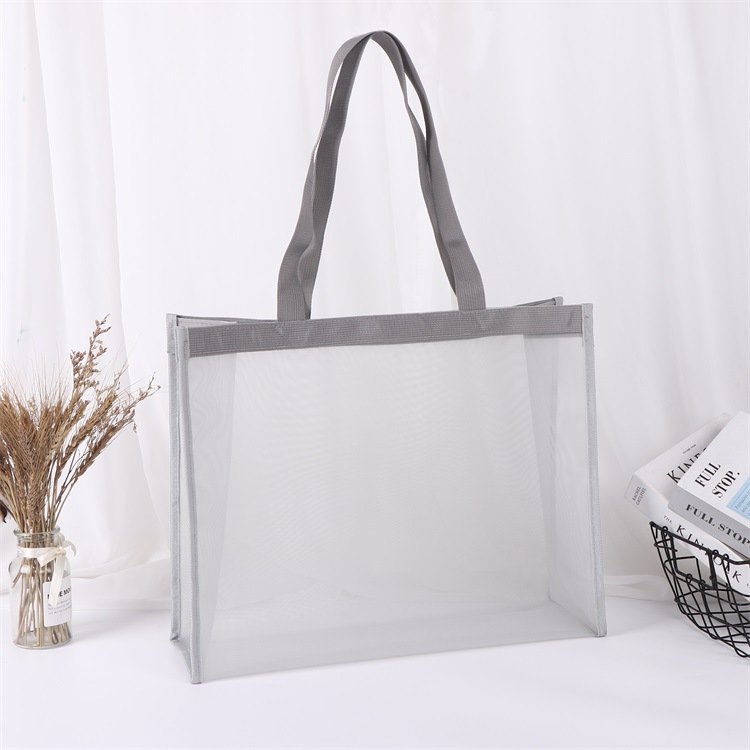 2022 New colorful custom mesh tote shopping bag Blank mesh bag wholesale