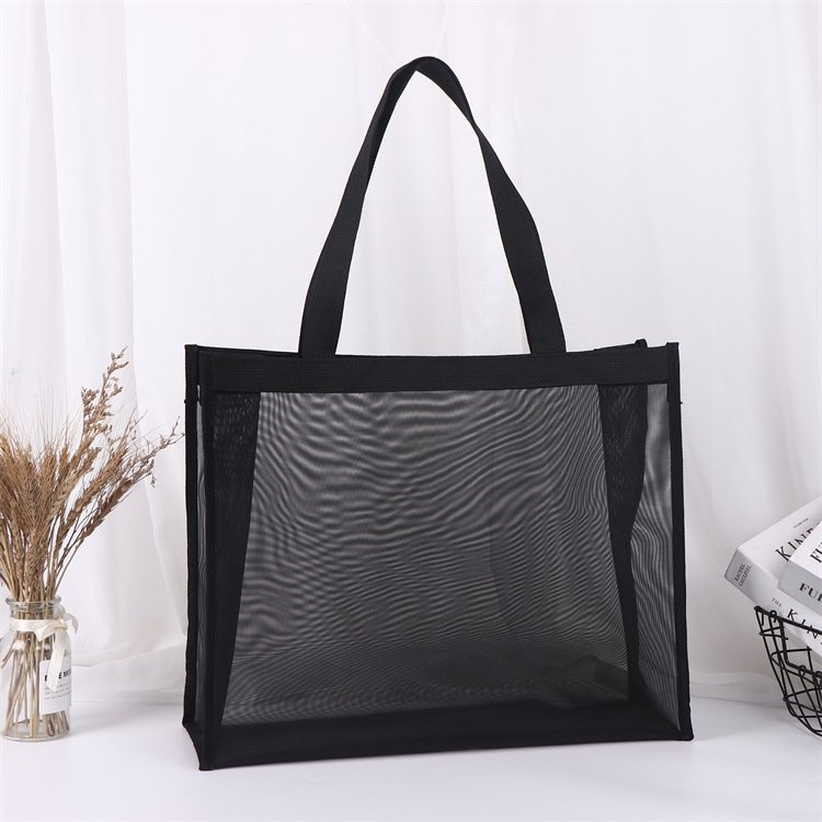 2022 New colorful custom mesh tote shopping bag Blank mesh bag wholesale