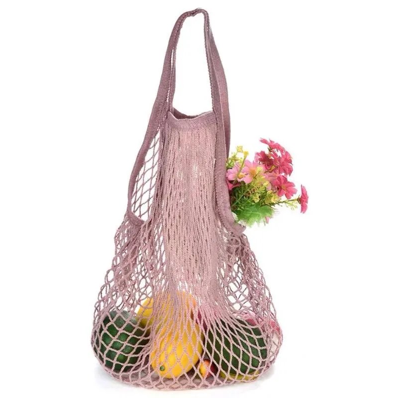 Grocery Bag String Shopping Bag Reusable Supermarket Shopping Tote Mesh Net Woven Cotton Fruit Vegetables Bag for Shopping