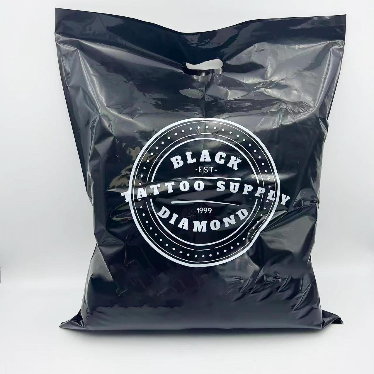 Promotional Hot Sale Thank You Custom Logo Die Cut Bag Tote Plastic Personalised Shopping Bag