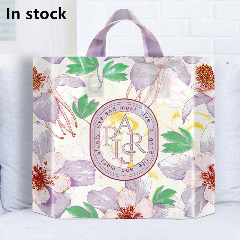 Popular LDPE store tote bags plastic clothing shoes packaging bags supermarket portable shopping bags