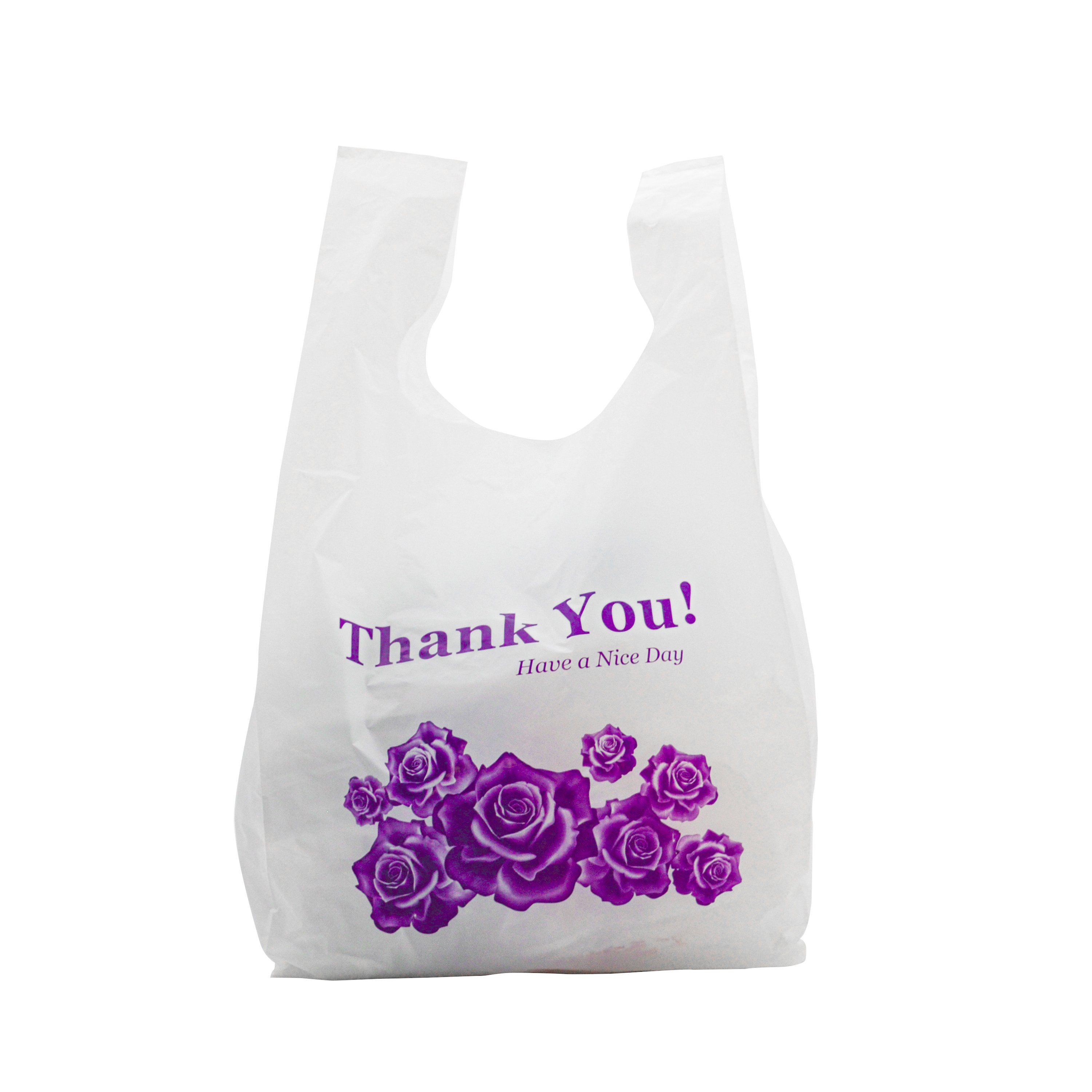 Custom Printed Biodegradable PE & PVC Plastic T-Shirt Vest Bags Supermarket Grocery Shopping Packing with Custom Logo