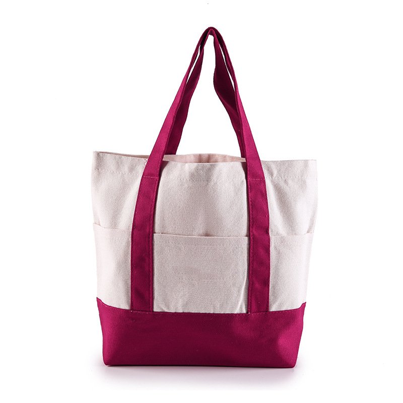 Recycle Organic Cotton Polyester Boutique Canvas Tote Bag Shopping Gift Bags women Shoulder Travel Handbag
