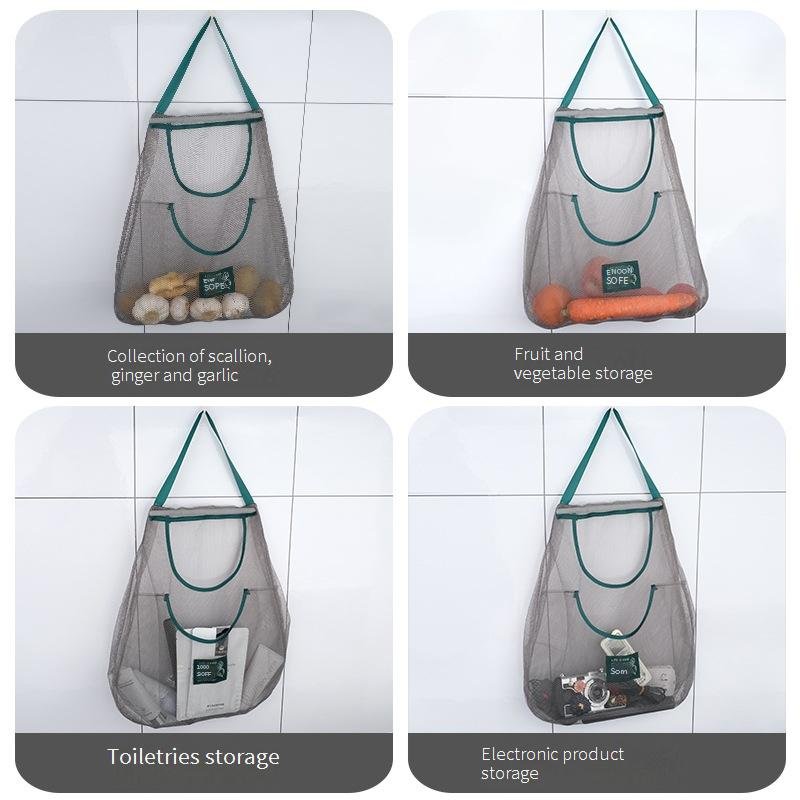Black Mesh Shopping Bag Vegetable Organizer Basket Bags With Logo Printing Custom Gift Bags