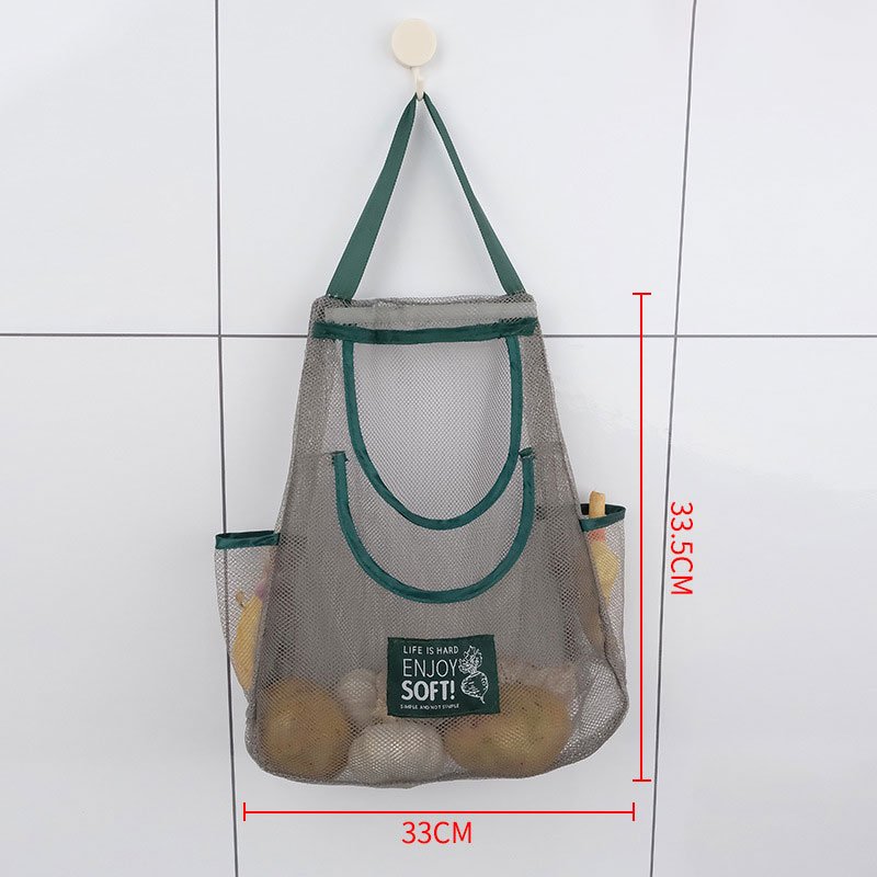 Black Mesh Shopping Bag Vegetable Organizer Basket Bags With Logo Printing Custom Gift Bags