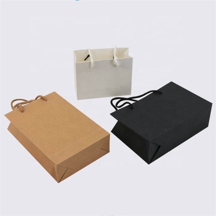 Customized Luxury Kraft Paper Cosmetic Clothing Boutique Gift shopping bags With Your Own Logo