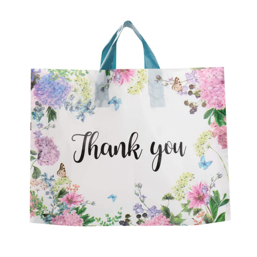 CTCX Custom Plastics Clothing Plastico Packaging Printed Retail Die-cut Thankyou Plastic Shopping Bags Custom Logo