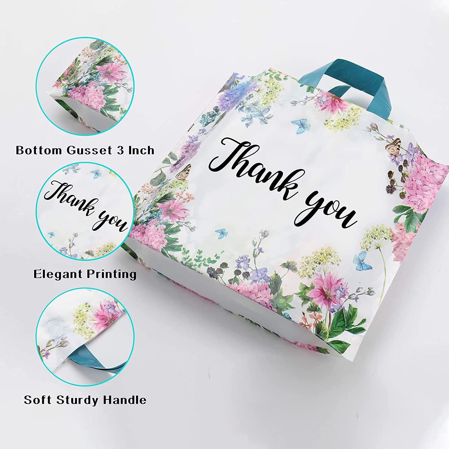 CTCX Custom Plastics Clothing Plastico Packaging Printed Retail Die-cut Thankyou Plastic Shopping Bags Custom Logo