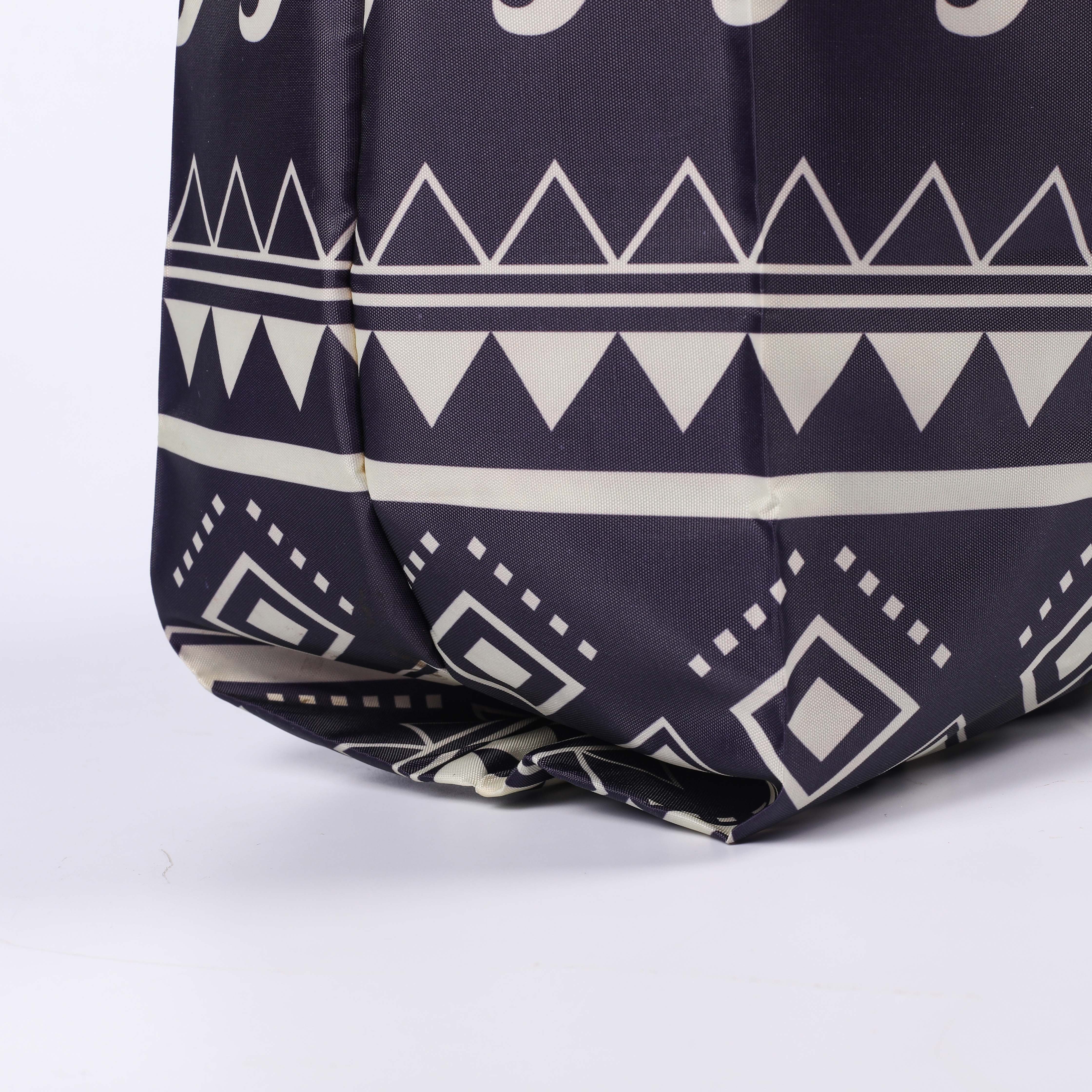 Wholesale Eco Friendly Reusable RPET Polyester Grocery Foldable Tote Bag Supermarket Shopping Bag