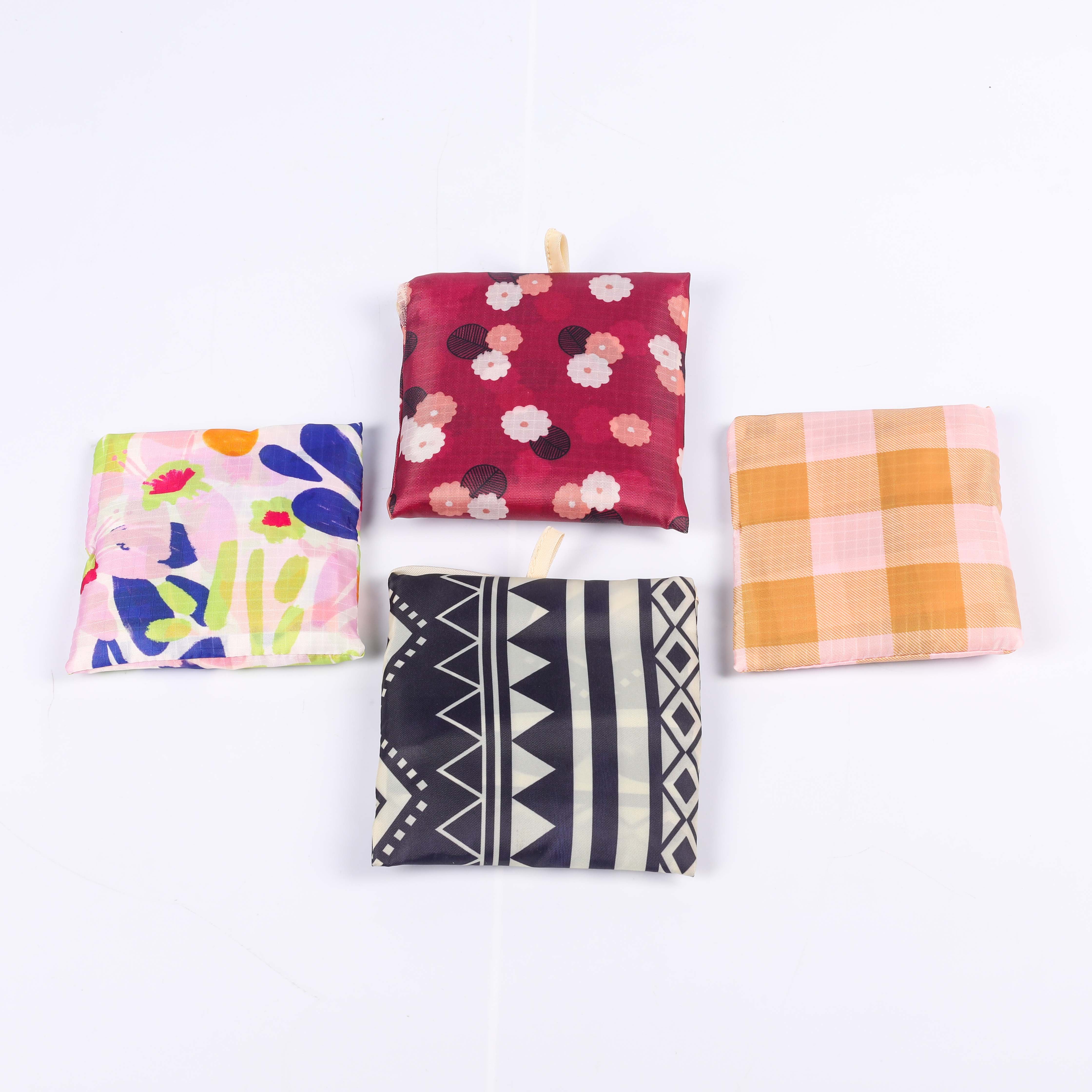 Wholesale Eco Friendly Reusable RPET Polyester Grocery Foldable Tote Bag Supermarket Shopping Bag