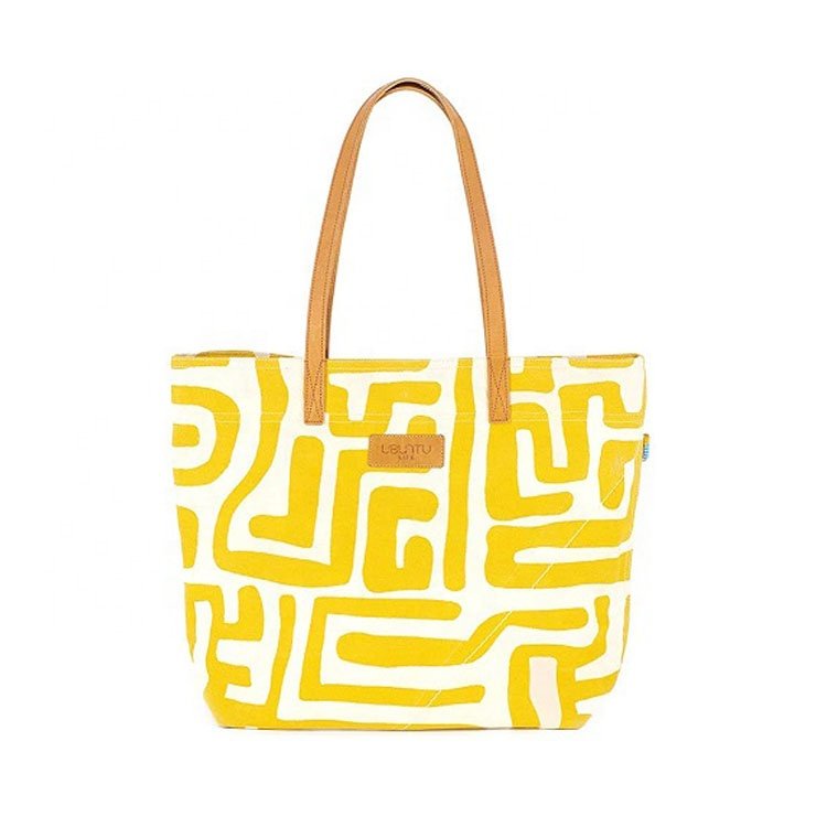 New Fashion Custom Logo Printed Women Shopping Bag Eco-friendly Canvas Shoulder Tote Bag with Leather Handle for Daily