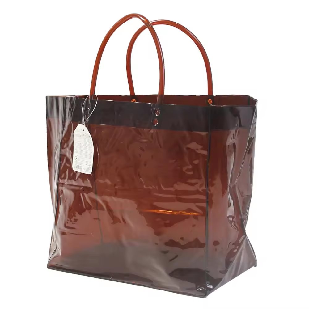 Wholesale 2 Color Transparent Waterproof Shopping Bag Reusable Clear Pvc Gift Handbag Clear Pvc Tote Bag Pvc Clear Custom Logo
