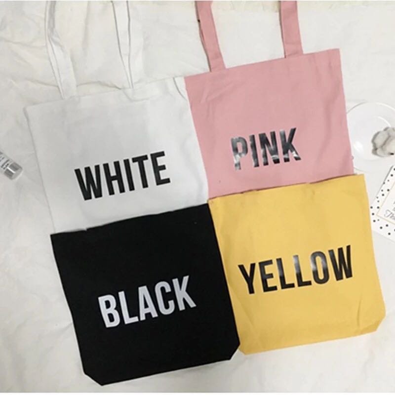 reusable cotton tote bag printing custom logo canvas shopping bag