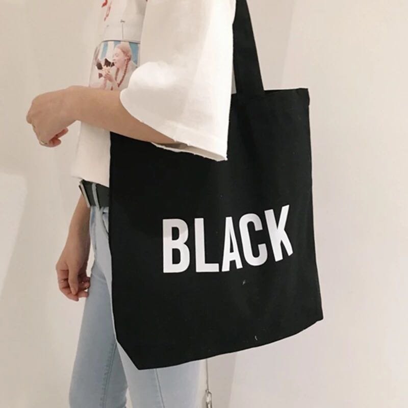 reusable cotton tote bag printing custom logo canvas shopping bag