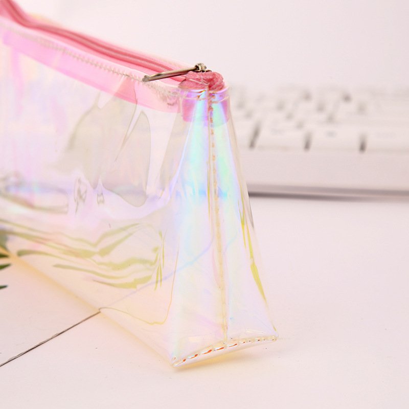Manufacturer direct selling PVC clear pencil bag eco-friendly stationery zipper bag