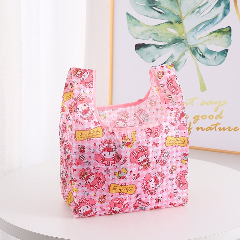 Mini collapsible shopping bag,cartoon kawall sturdy portable travelling pocket bag ,reusable and washable