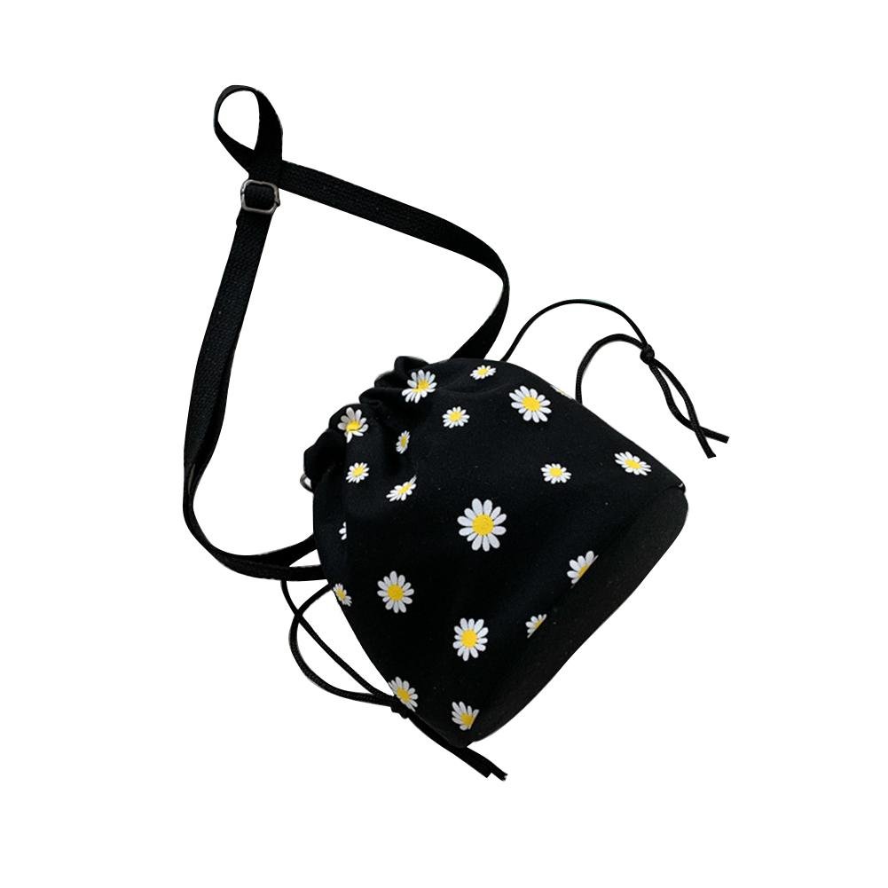 Ruthbag Women Sling Bag Canvas Daisy Floral Lace Up Shopping Casual Shoulder Messenger Bag Handle Tote