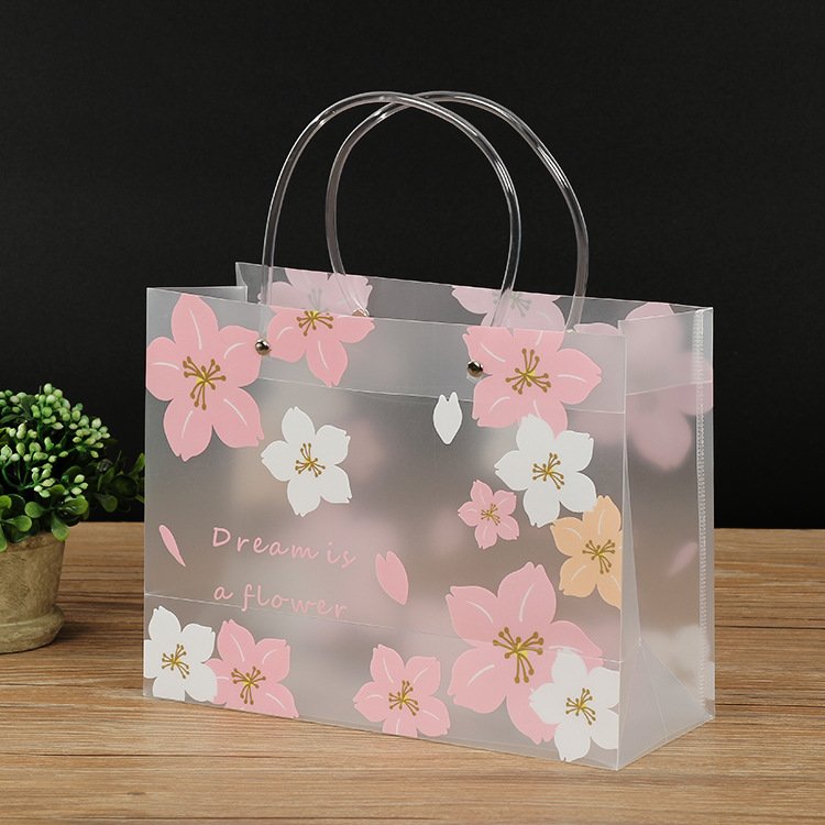 custom printed mini moq clear transparent pvc pp tote bag shopping bag