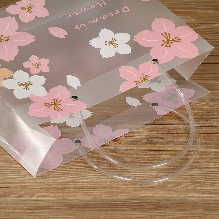 custom printed mini moq clear transparent pvc pp tote bag shopping bag
