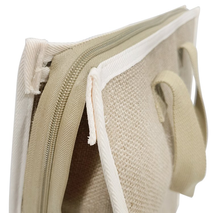 Lunch Camping Beach Customized logo Large Capacity Food Delivery Jute Insulated Cooler Bag