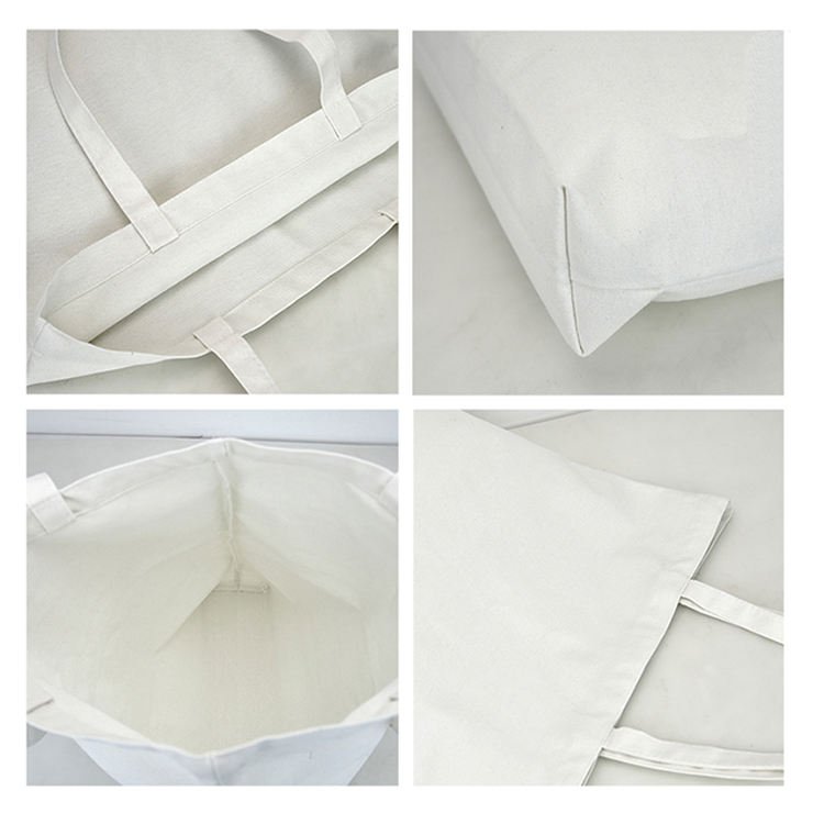 Wholesale Custom Print Logo Cheap Reusable Shopping Bags Plain White Blank Cotton Canvas Tote Bag With Customized