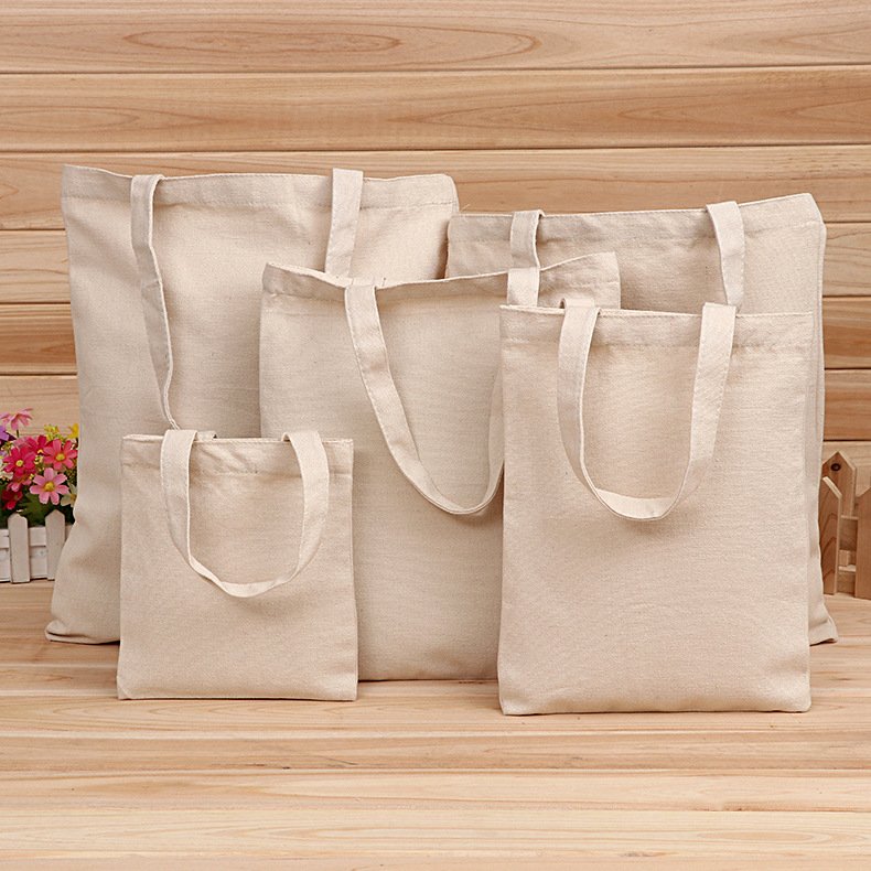 Wholesale Custom Print Logo Cheap Reusable Shopping Bags Plain White Blank Cotton Canvas Tote Bag With Customized