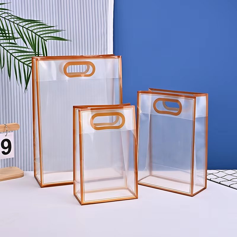 PP transparent high-grade clothing plastic hand bag shopping mall gift bags plastic shopping bags with logos
