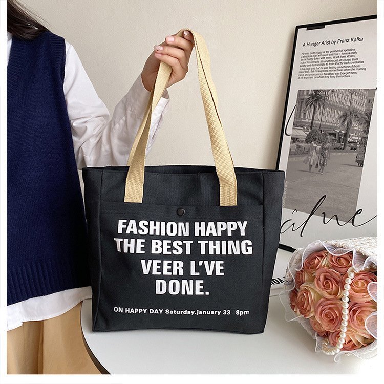wholesale new design durable large capacity custom teenager book storage bags canvas tote shopping bag