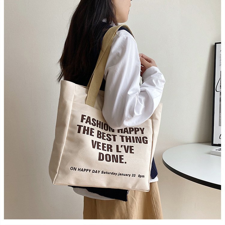 wholesale new design durable large capacity custom teenager book storage bags canvas tote shopping bag