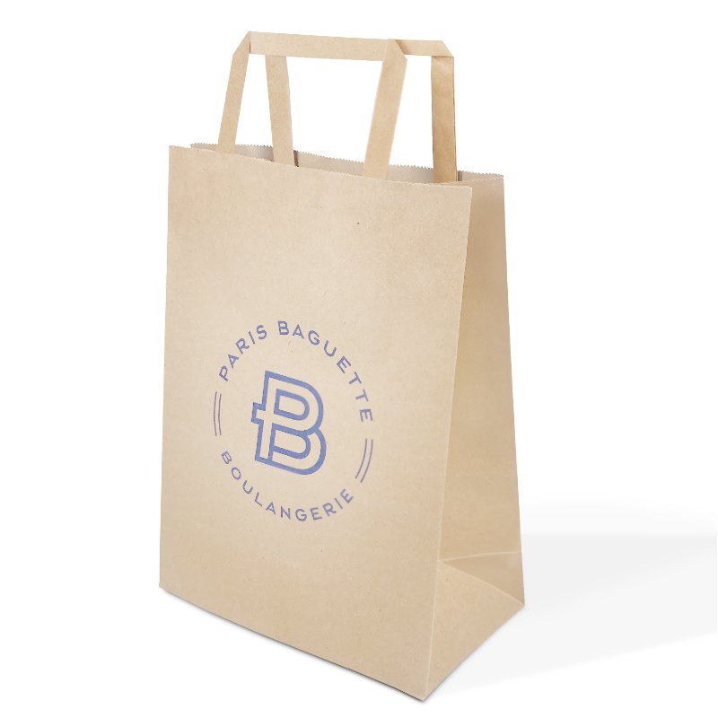 Eco-friendly Brown Kraft Paper Shopping Bag With Paper Handle
