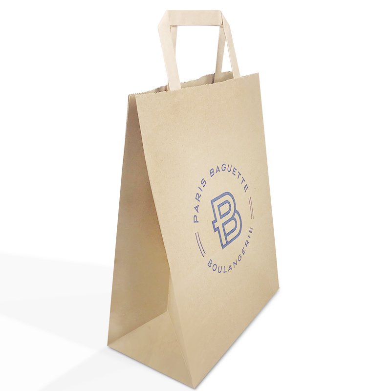 Eco-friendly Brown Kraft Paper Shopping Bag With Paper Handle