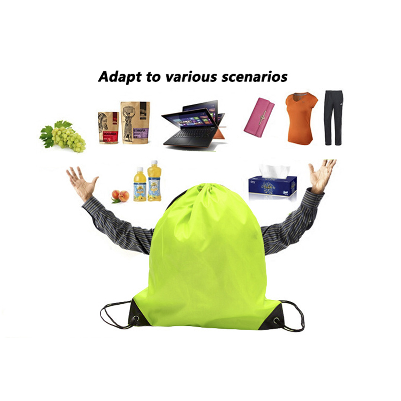 Multiple-color Available Durable Polyester Drawstring Shopping bag with customized shape and logo for girls outdoor sports