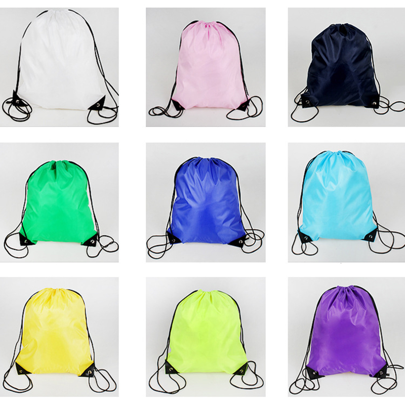 Multiple-color Available Durable Polyester Drawstring Shopping bag with customized shape and logo for girls outdoor sports